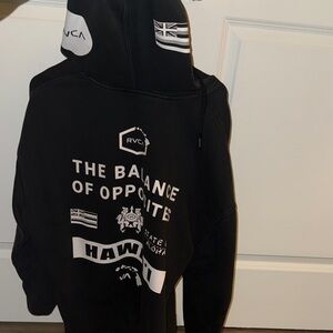 RVCA Black and White Graphic Hoodie